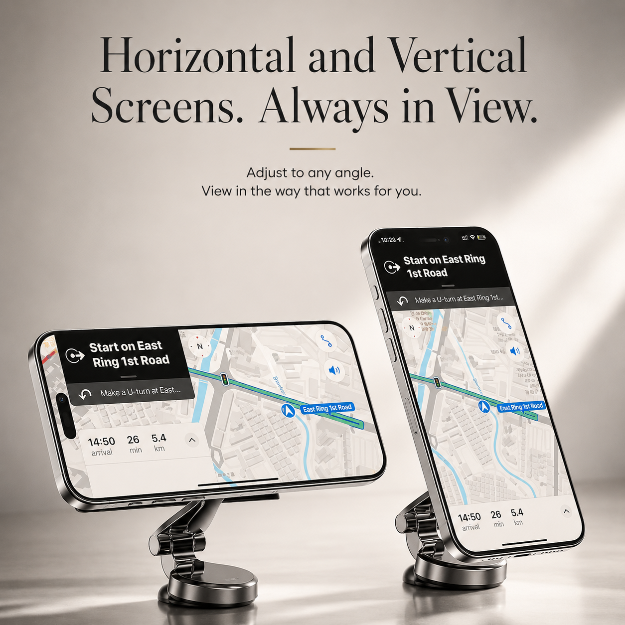Premium iPhone MagSafe Car Mount Magnetic Phone Holder 360 Rotation Dashboard Stand Zinc Alloy Construction Strong Grip Viewing Support Design