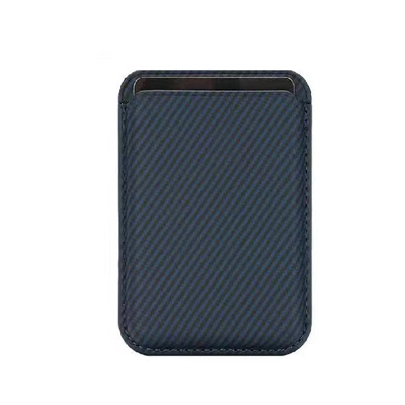 Premium iPhone MagSafe Compatible Carbon Fiber Wallet Magnetic Card Holder Secure Credit ID Storage Anti Fingerprint Slim Travel Accessory Gear