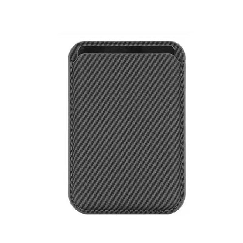Premium iPhone MagSafe Compatible Carbon Fiber Wallet Magnetic Card Holder Secure Credit ID Storage Anti Fingerprint Slim Travel Accessory Gear