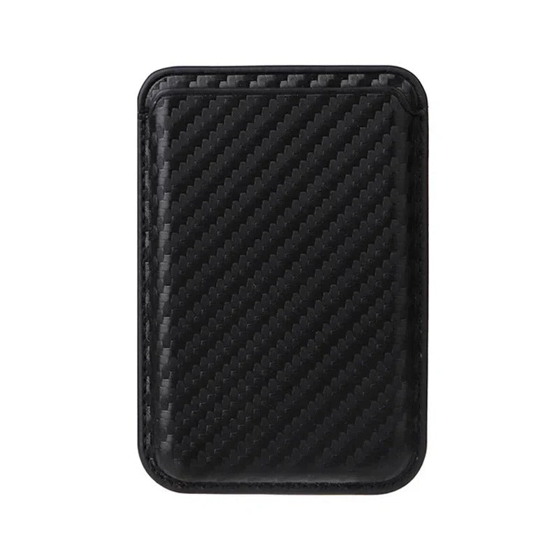Premium iPhone MagSafe Compatible Carbon Fiber Wallet Magnetic Card Holder Secure Credit ID Storage Anti Fingerprint Slim Travel Accessory Gear
