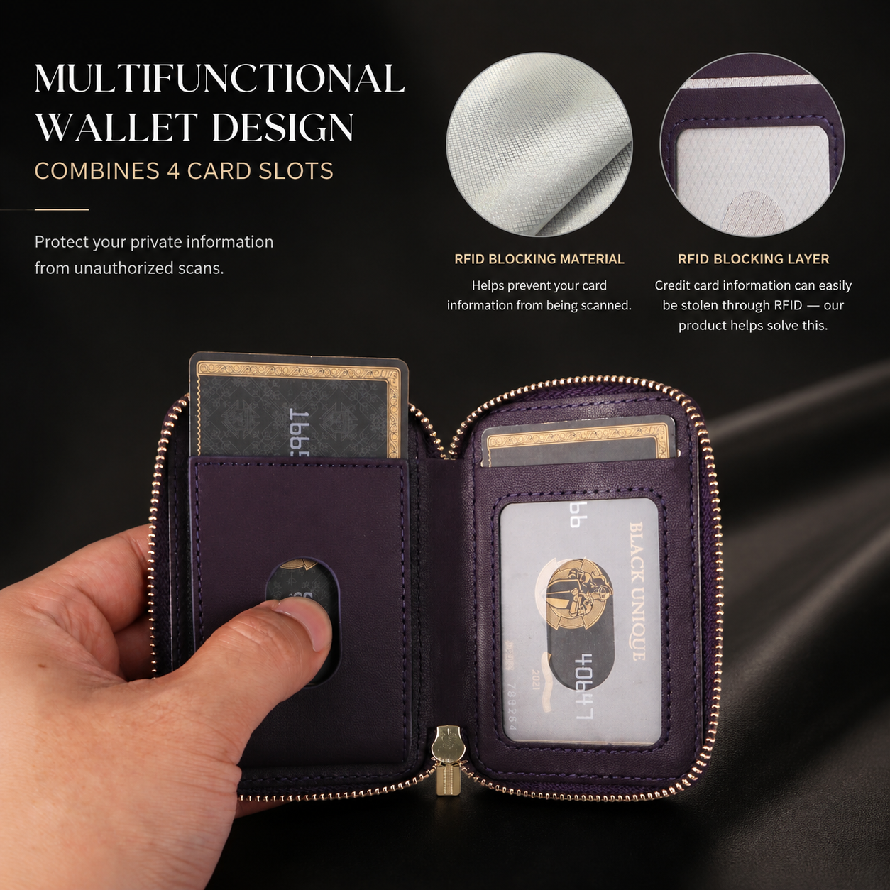 Premium iPhone MagSafe Compatible Leather Wallet RFID Blocking Magnetic Card Holder Secure Storage Anti Scratch Non Slip Lanyard Travel Support
