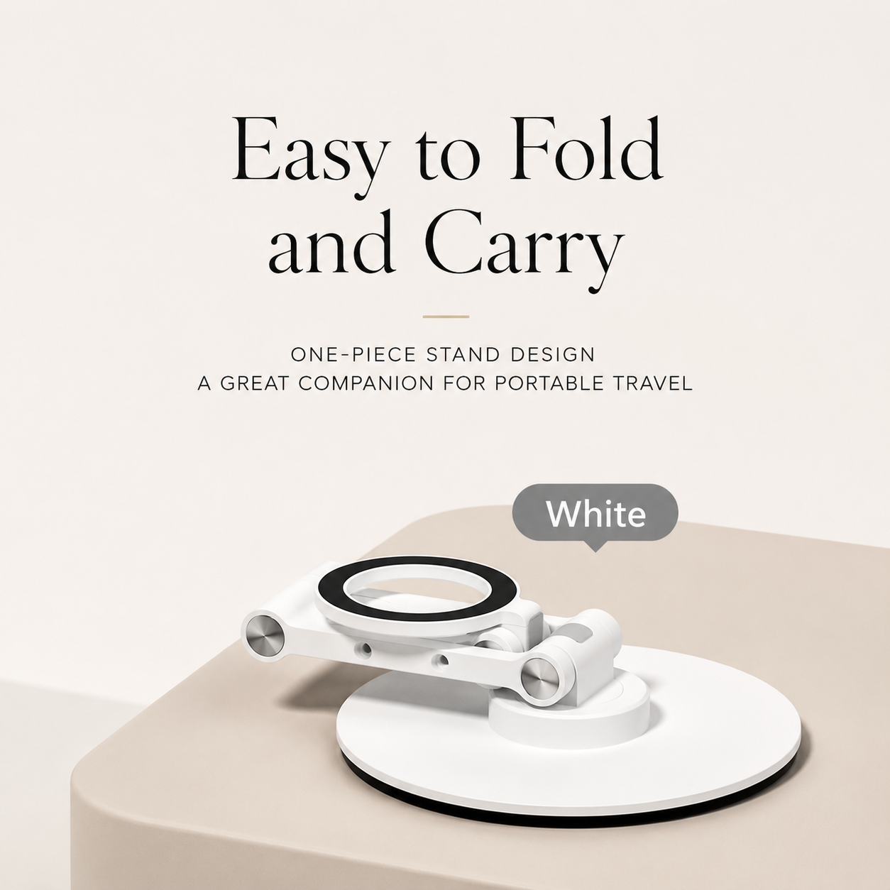 Premium iPhone MagSafe Stand Magnetic Desk Holder Aluminum Construction 360 Rotation Height Adjustment Foldable Base Stable Viewing Support Mount