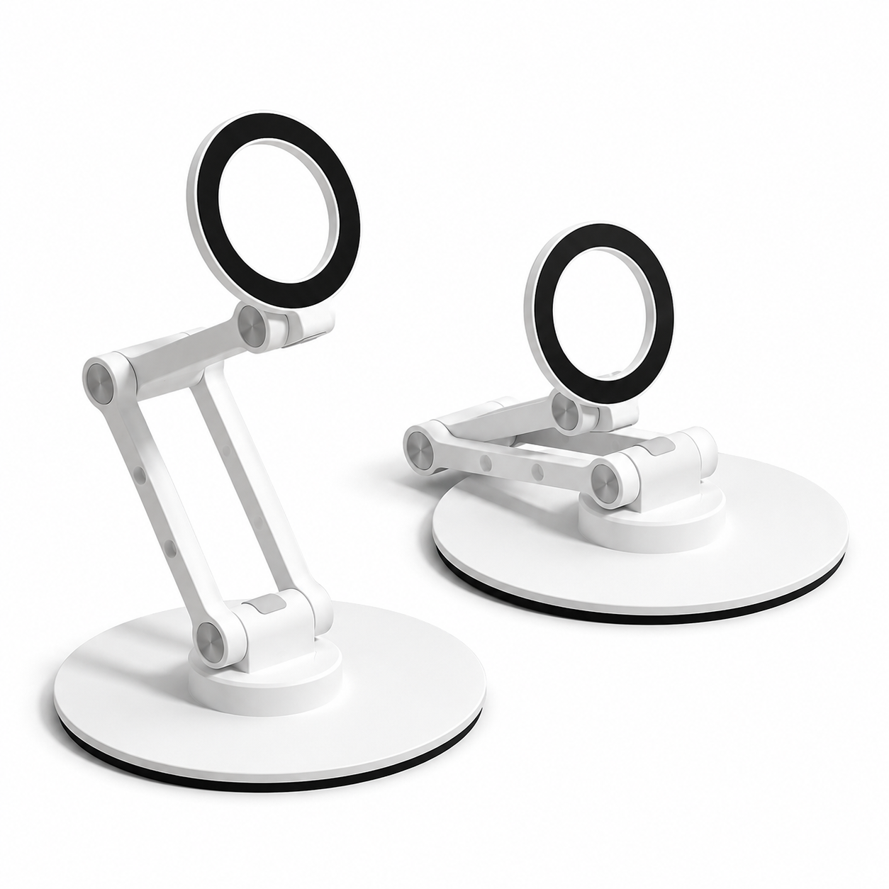 Premium iPhone MagSafe Stand Magnetic Desk Holder Aluminum Construction 360 Rotation Height Adjustment Foldable Base Stable Viewing Support Mount