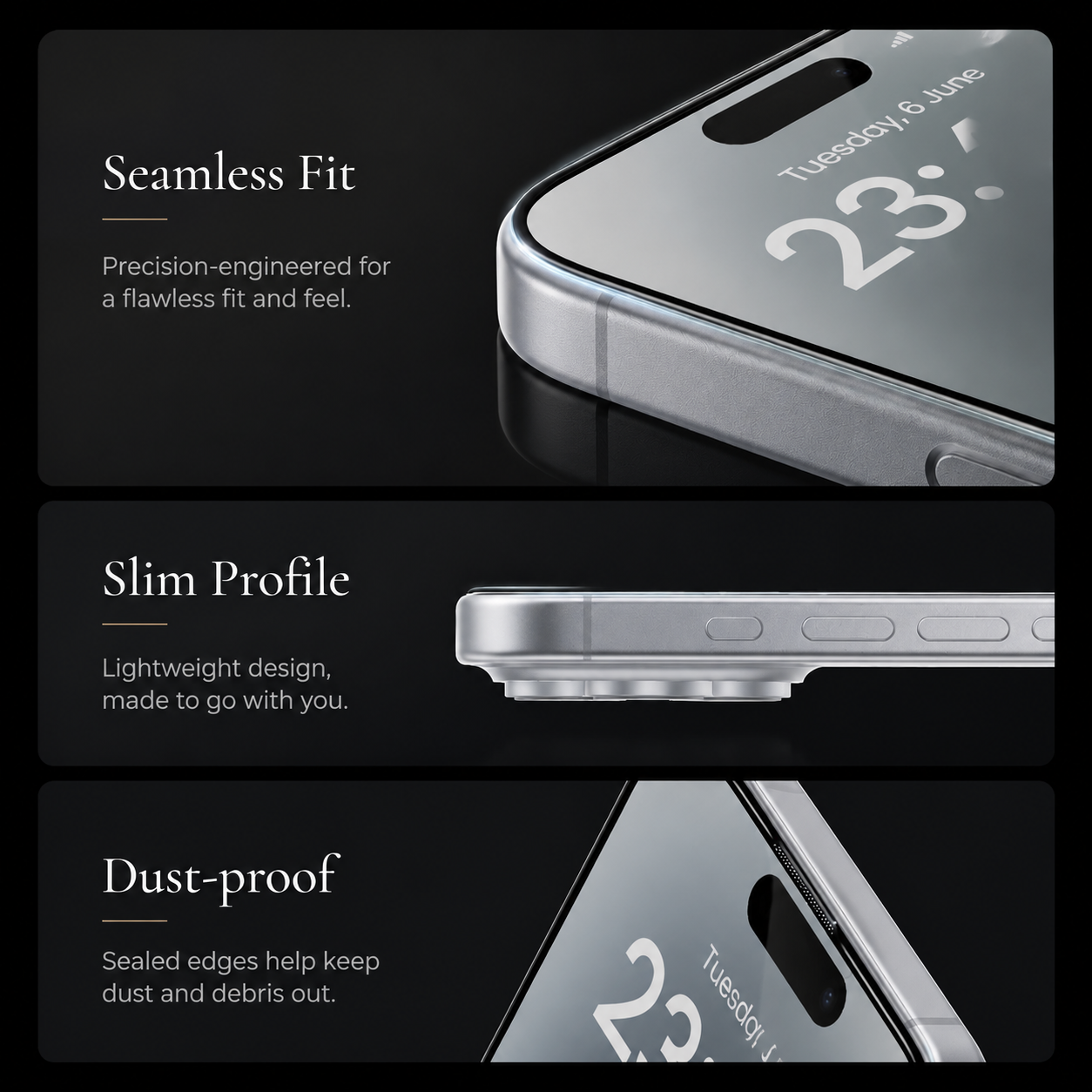 Premium iPhone Privacy Screen Protector Anti Spy Tempered Glass Fingerprint Resistant Scratch Protection Shatter Resistant HD Clarity Alignment Kit