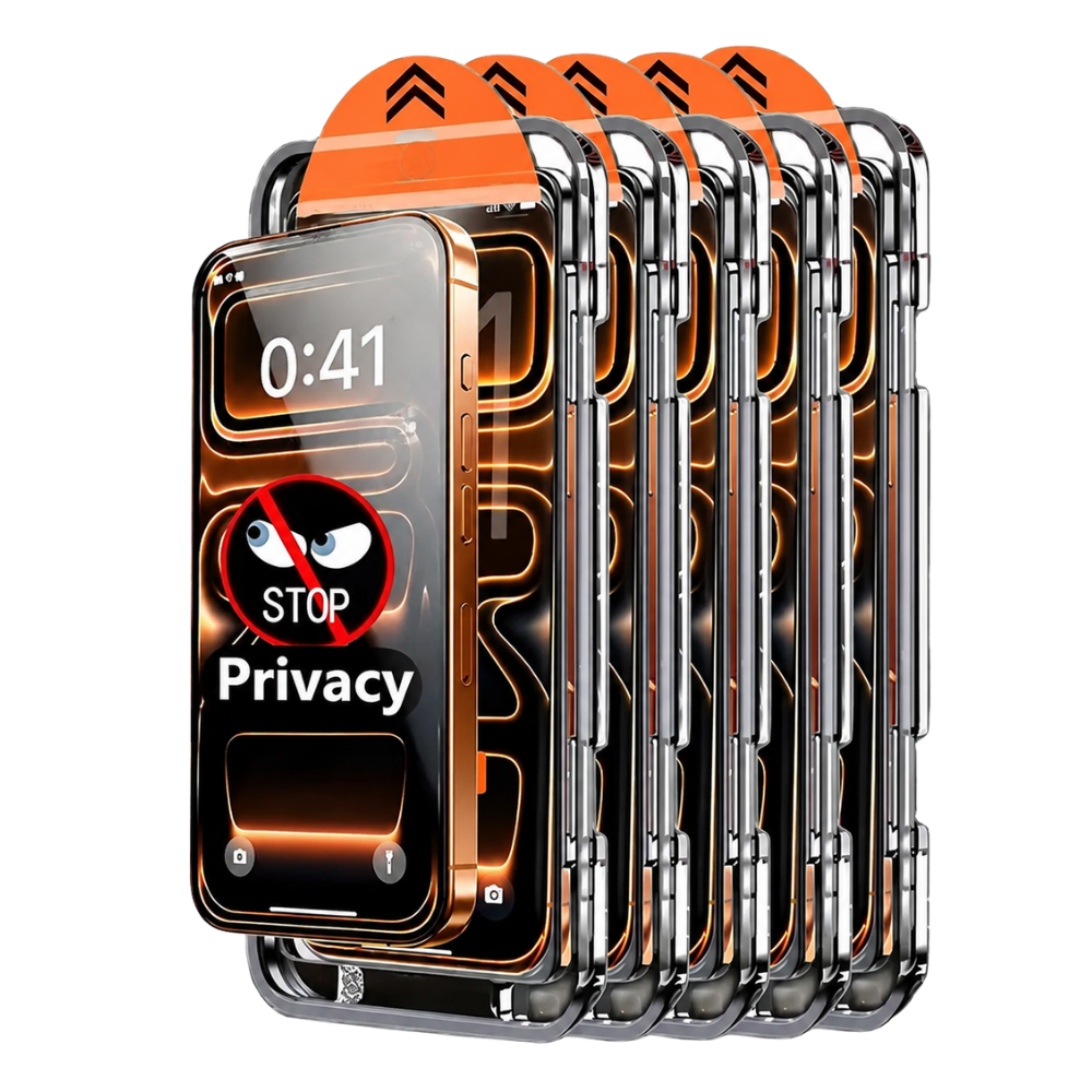 Premium iPhone Privacy Screen Protector Tempered Glass Anti Spy Shield Oleophobic Coating Anti Fingerprint Scratch Resistant HD Clarity Alignment Kit