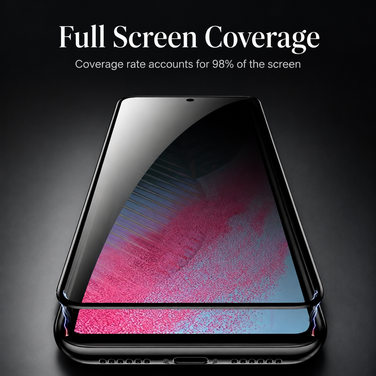 Premium iPhone Screen Protector Privacy Tempered Glass Anti Spy Matte Anti Glare Oleophobic Coating Full Coverage Installation Frame Scratch Resistant