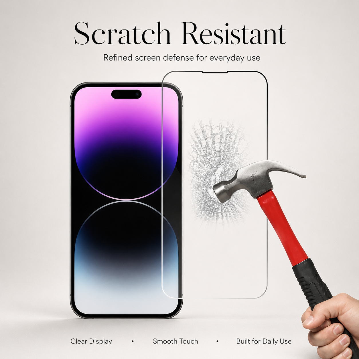 Premium iPhone Screen Protector Tempered Glass HD Clear Anti Fingerprint Scratch Resistant Bubble Free Shatterproof Ultra Thin Case Friendly Film