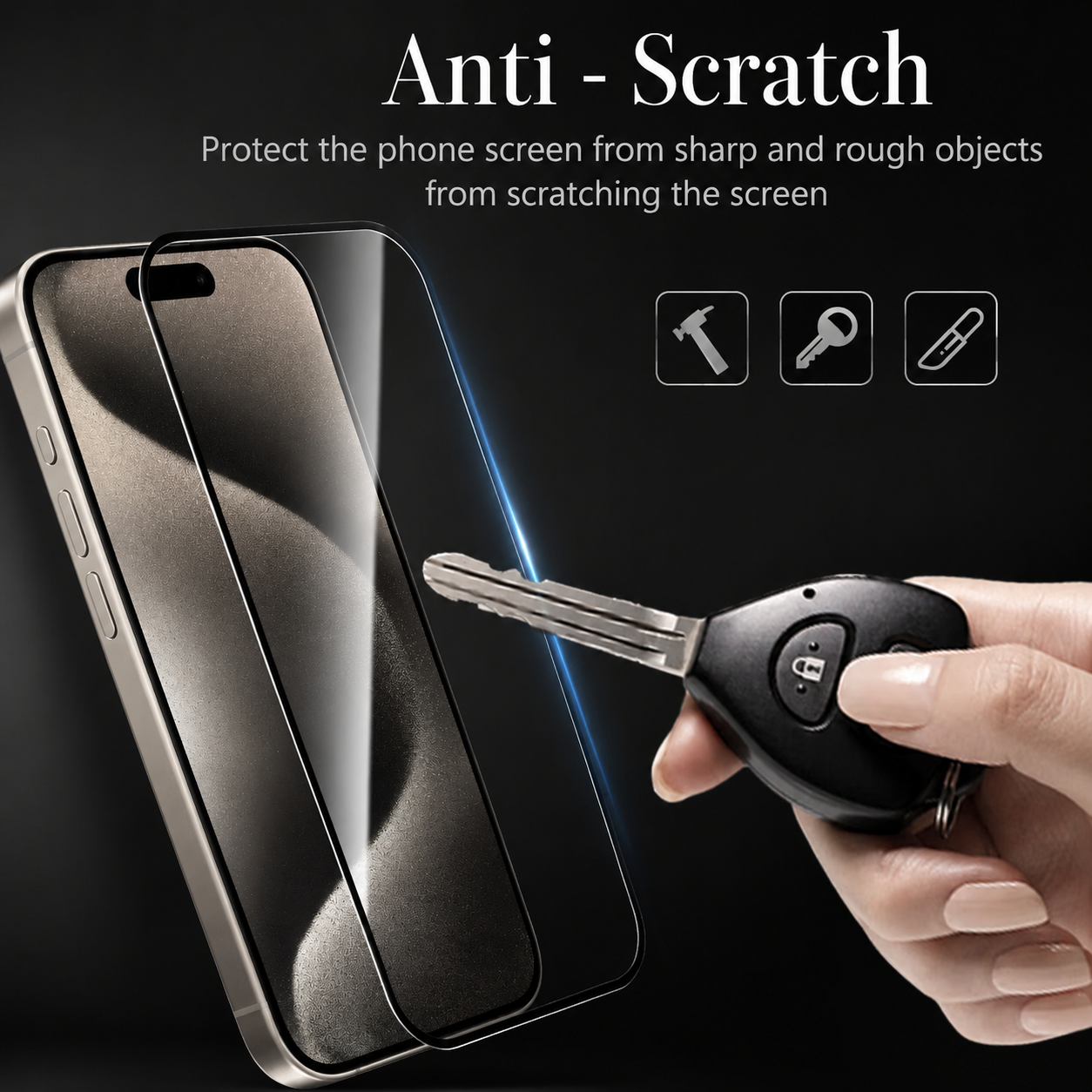 Premium iPhone Screen Protector Tempered Glass HD Clear Full Screen Coverage Anti Fingerprint Scratch Resistant Bubble Free Shatter Protection Ultra Thin Case Friendly