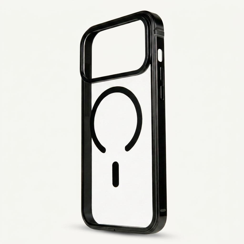 Clear Back Metal Frame Case for iPhone 17 Pro Max
