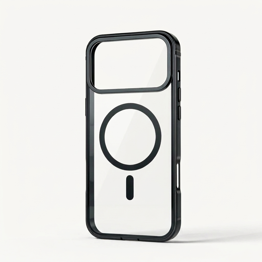 Clear Back Metal Frame Case for iPhone 17 Pro Max