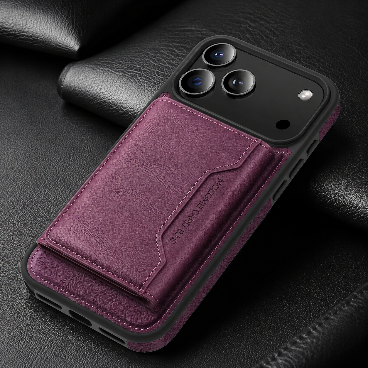 Elite iPhone Magnetic PU Leather Wallet Case, MagSafe Compatible Card Holder with Shock Protection, Secure Storage and Everyday Carry Convenience