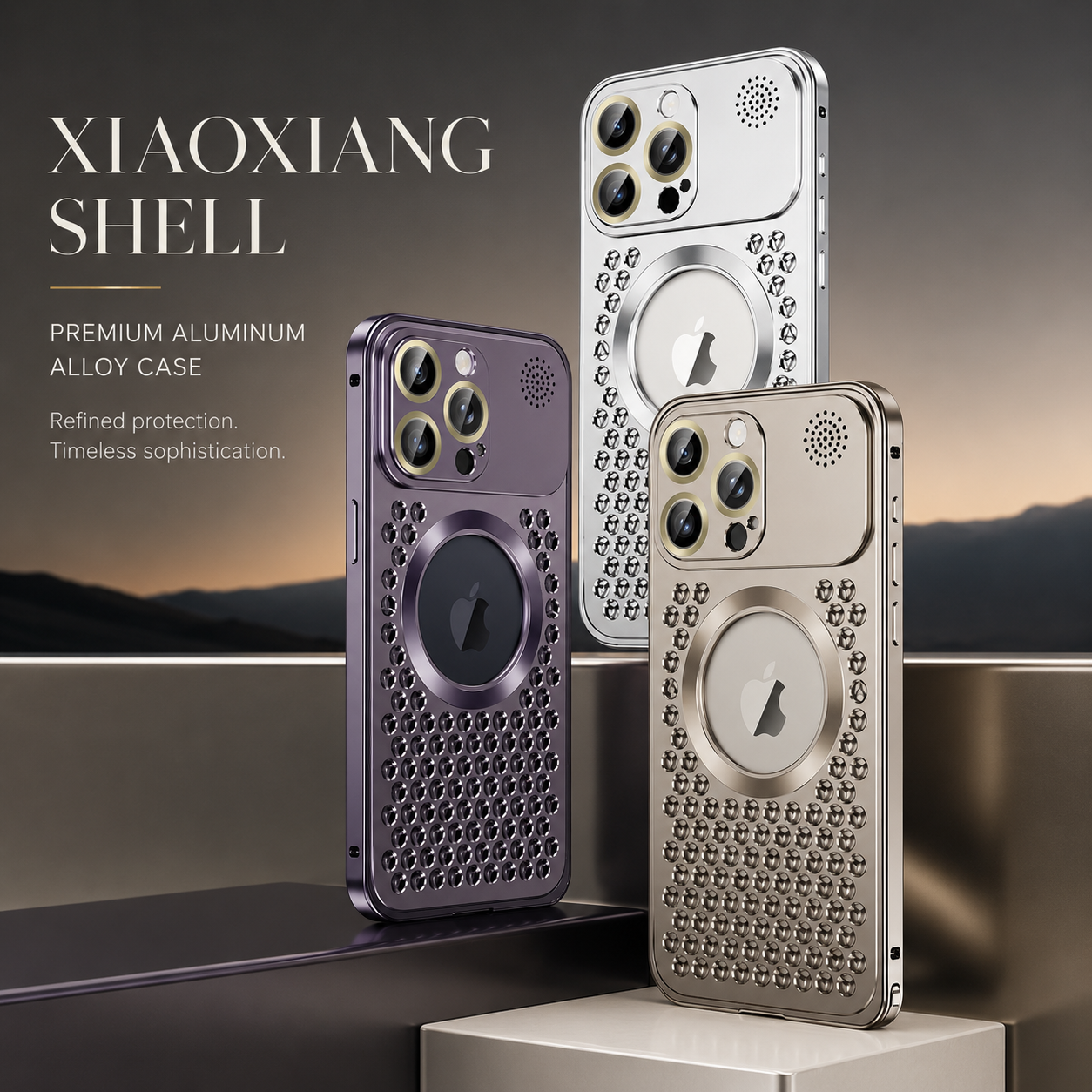 Luxury iPhone Case MagSafe Compatible Aluminum Frame Protective Cover Camera Lens Protection Heat Dissipation Shockproof Electroplated Metal Slim Design
