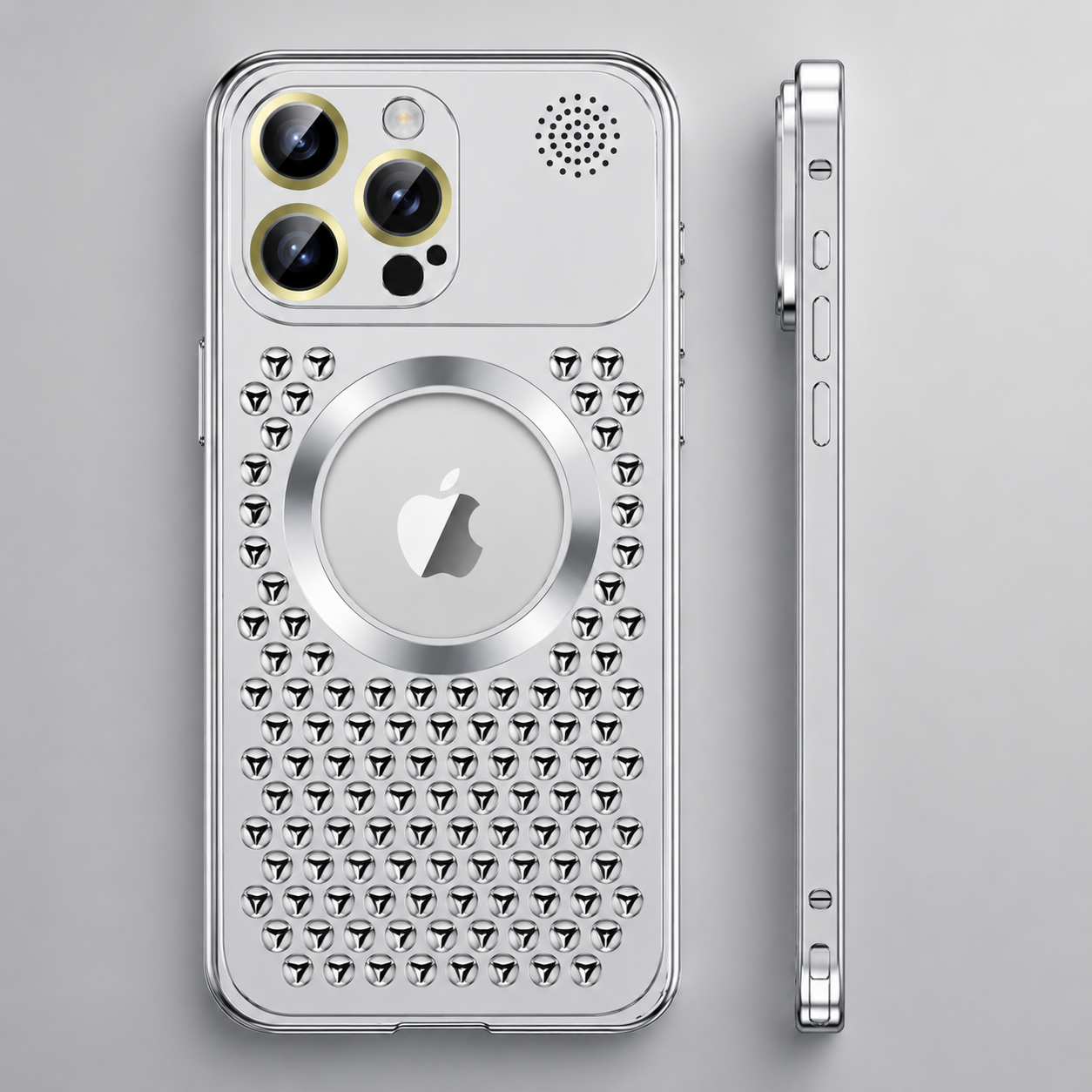 Luxury iPhone Case MagSafe Compatible Aluminum Frame Protective Cover Camera Lens Protection Heat Dissipation Shockproof Electroplated Metal Slim Design