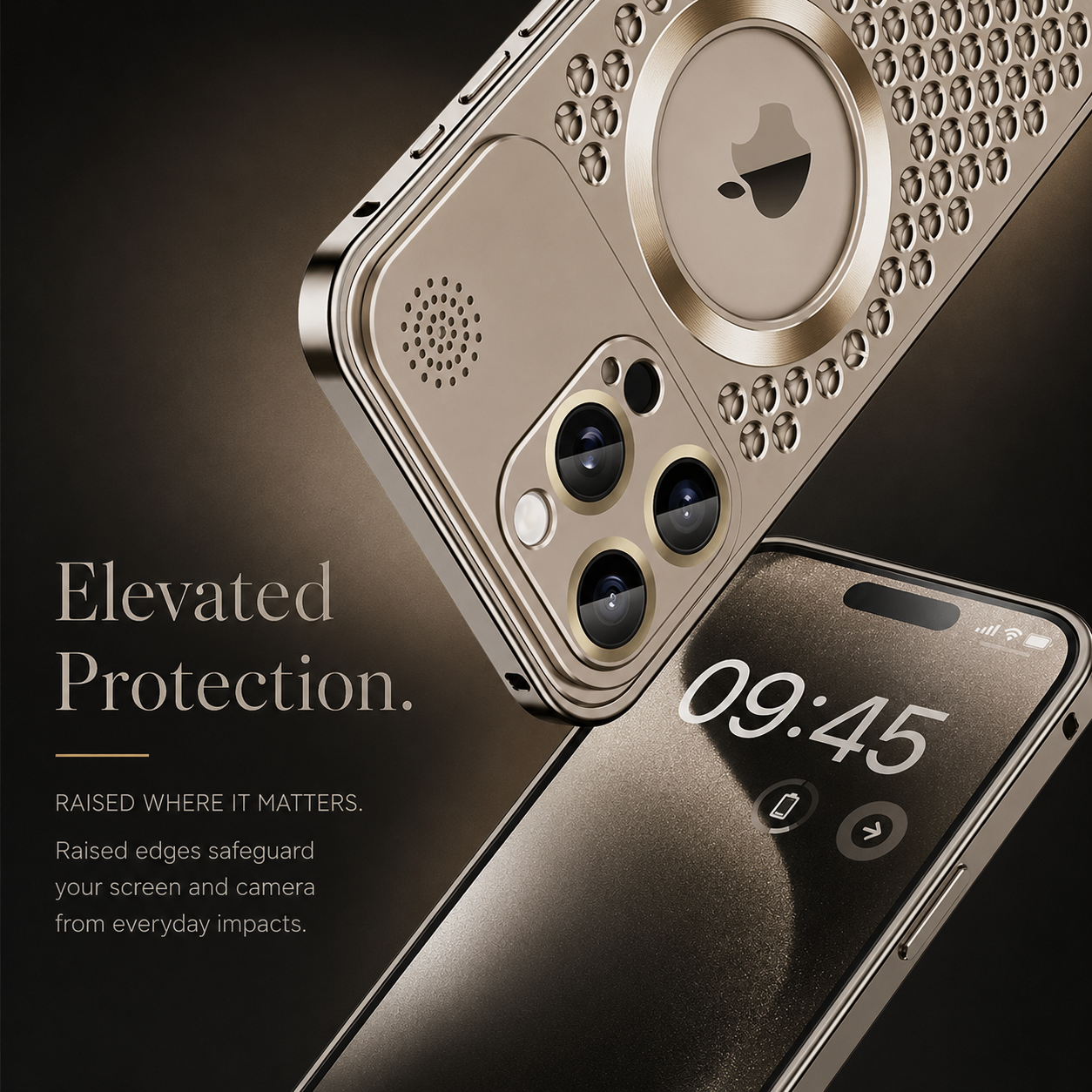 Luxury iPhone Case MagSafe Compatible Aluminum Frame Protective Cover Camera Lens Protection Heat Dissipation Shockproof Electroplated Metal Slim Design