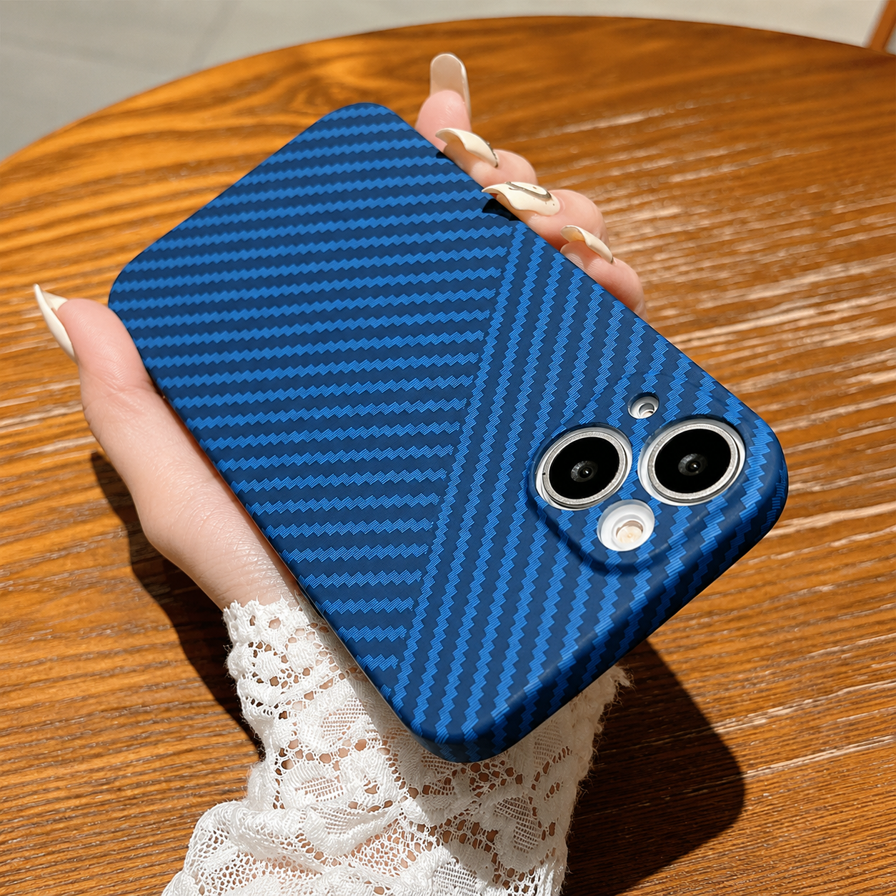 Luxury iPhone Case MagSafe Compatible Carbon Fiber Texture Matte Protective Cover Camera Lens Protection Shockproof Hard PC Slim Lightweight Design