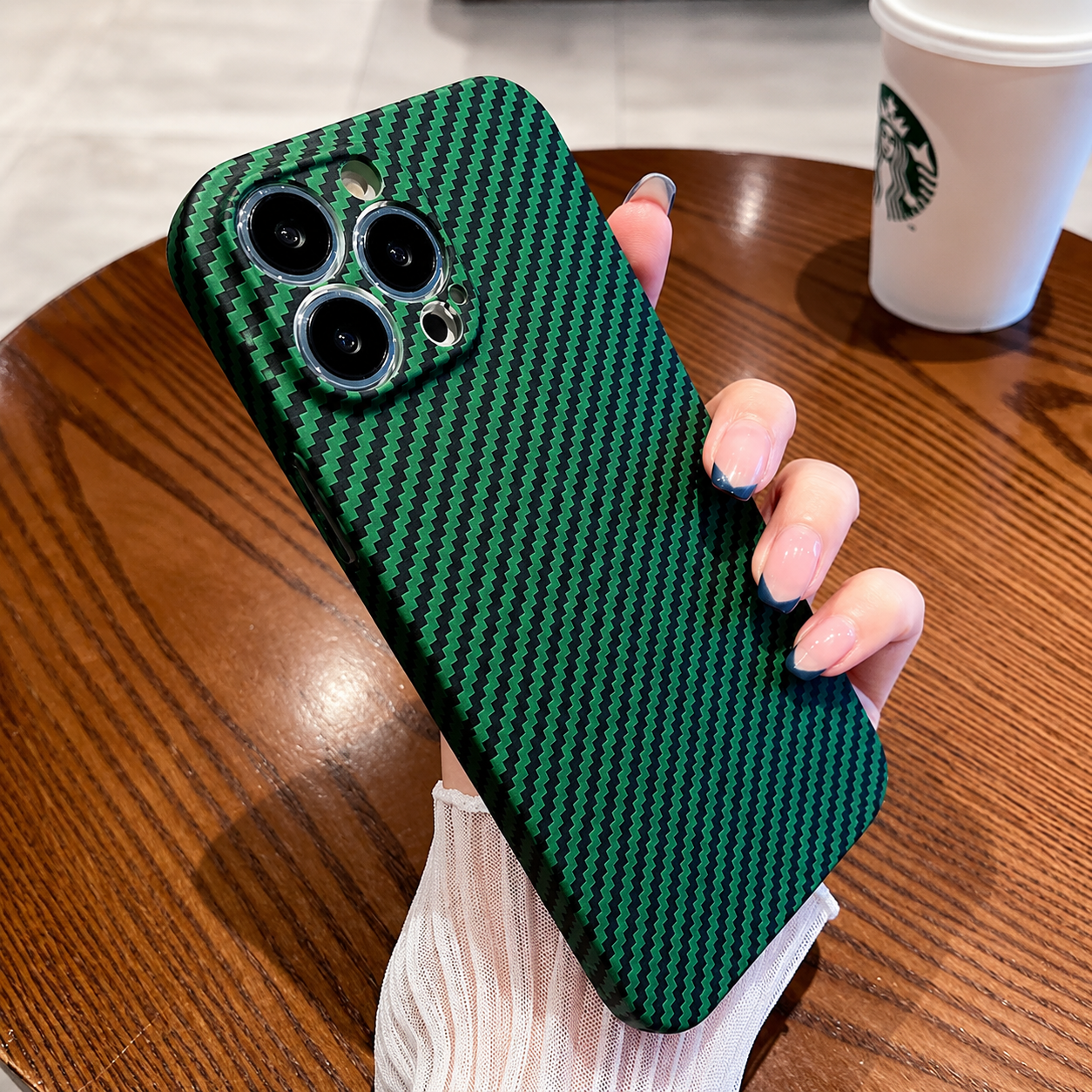 Luxury iPhone Case MagSafe Compatible Carbon Fiber Texture Matte Protective Cover Camera Lens Protection Shockproof Hard PC Slim Lightweight Design