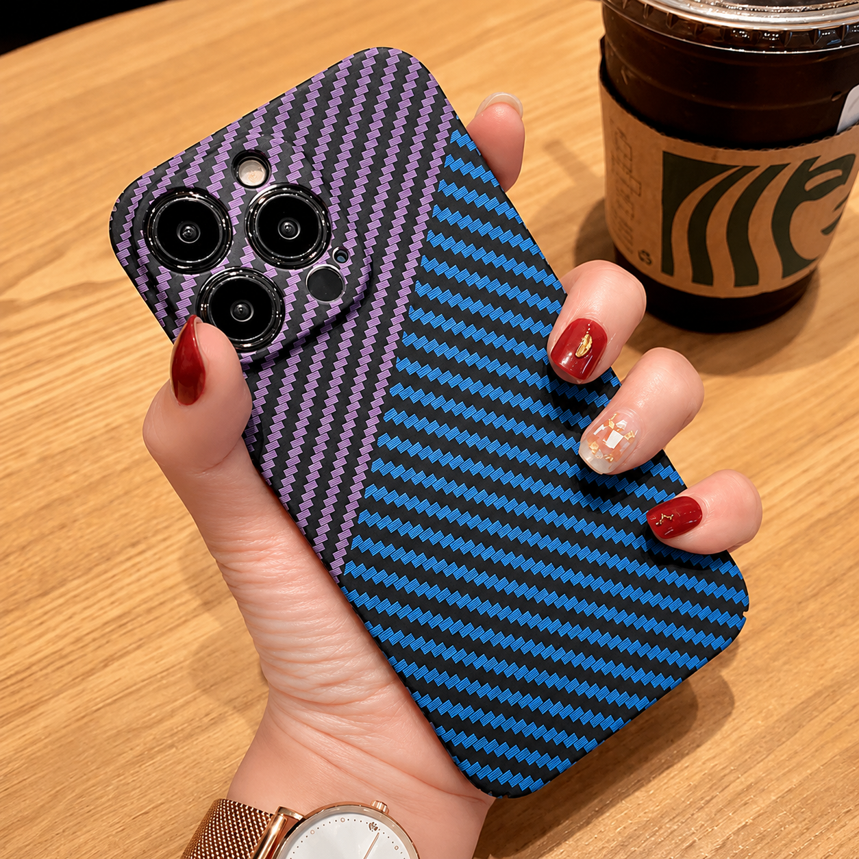 Luxury iPhone Case MagSafe Compatible Carbon Fiber Texture Matte Protective Cover Camera Lens Protection Shockproof Hard PC Slim Lightweight Design