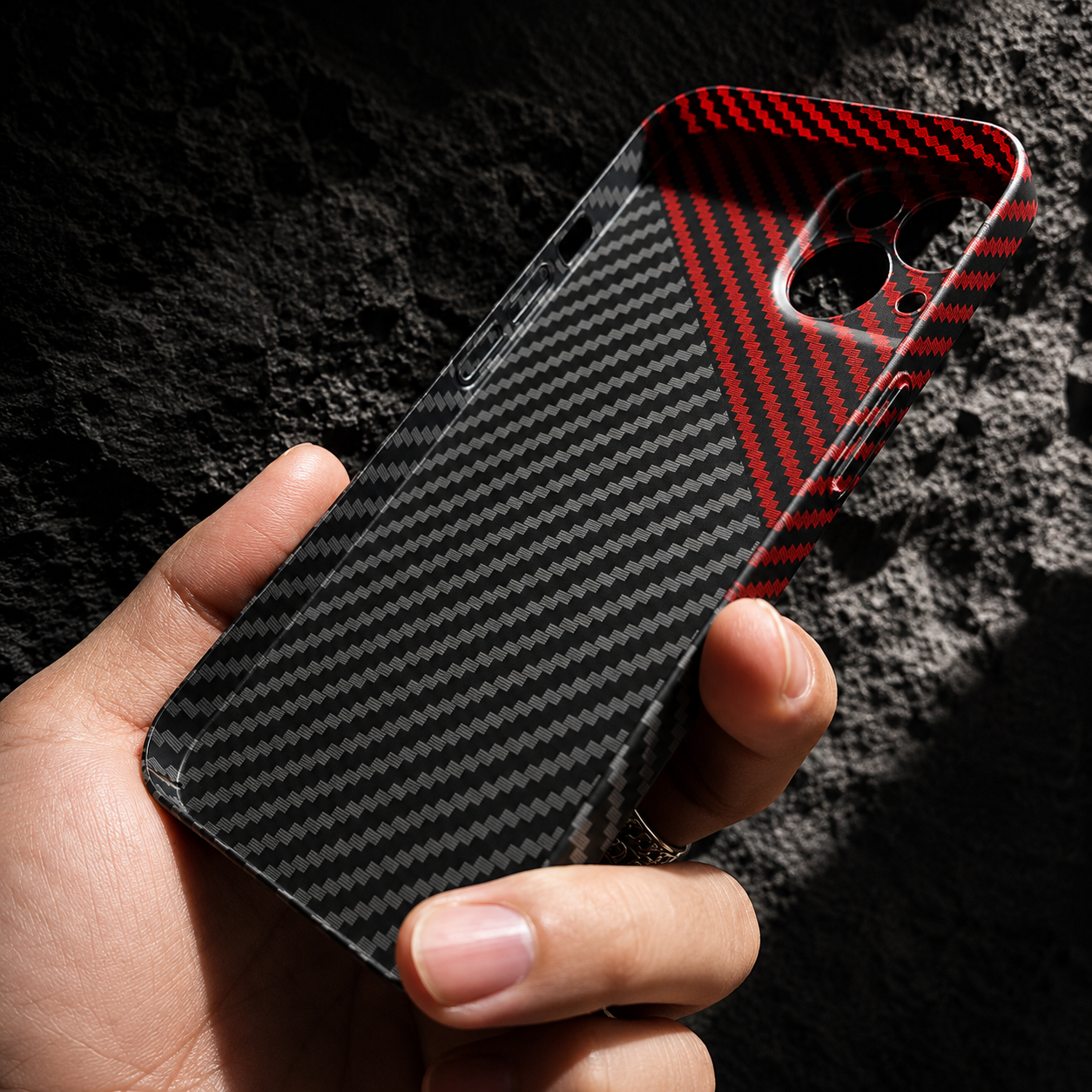 Luxury iPhone Case MagSafe Compatible Carbon Fiber Texture Matte Protective Cover Camera Lens Protection Shockproof Hard PC Slim Lightweight Design