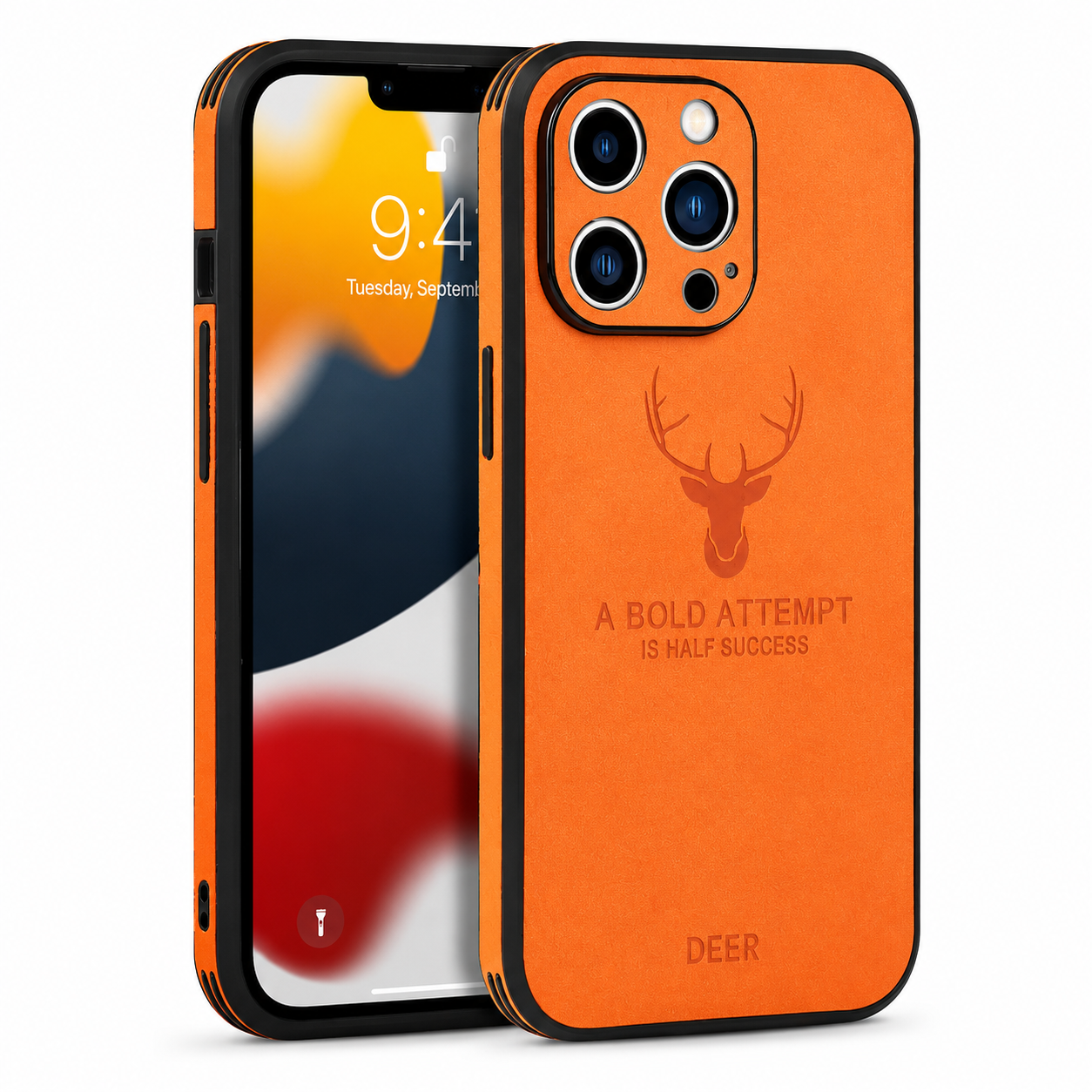 Luxury iPhone Case MagSafe Compatible Deer Leather Texture Protective Cover Camera Lens Protection Shockproof Ultra Thin Slim Lightweight Design