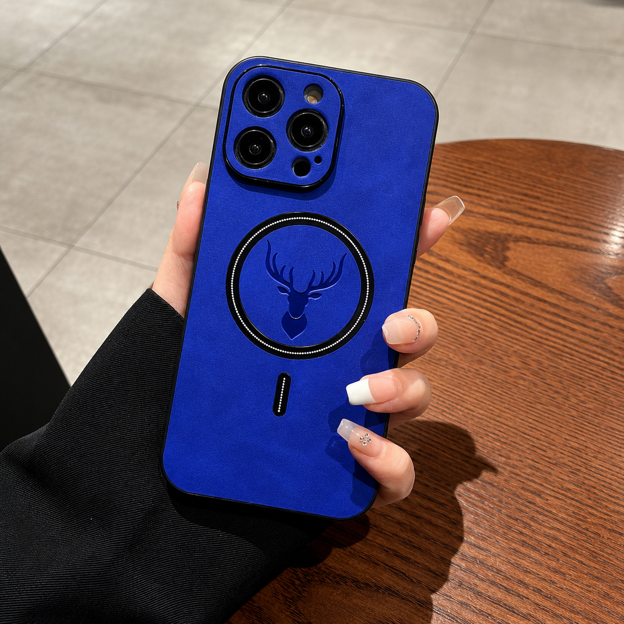 Luxury iPhone Case MagSafe Compatible Genuine Deer Leather Protective Cover Camera Lens Protection Shockproof Bumper Frame Slim Lightweight Design