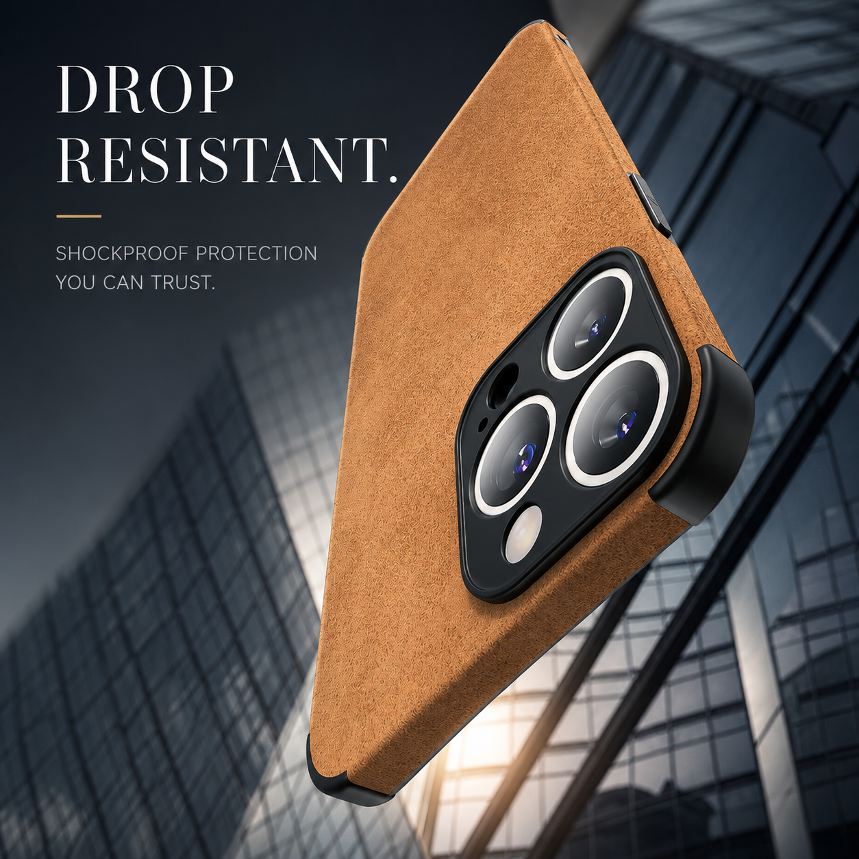 Luxury iPhone Case MagSafe Compatible Genuine Leather Design with Camera Lens Protection, Shockproof Construction, Slim Lightweight Premium Finish