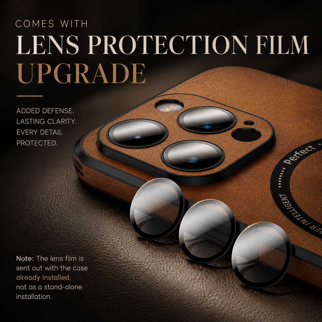 Luxury iPhone Case MagSafe Compatible Genuine Leather Protective Cover Camera Lens Protection Shockproof Magnetic Slim Lightweight Design