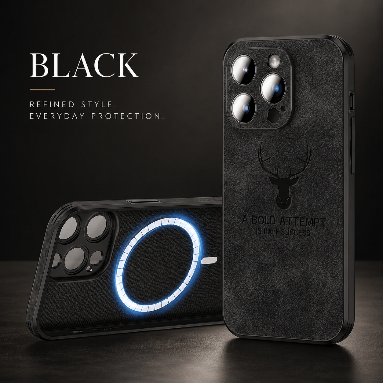 Luxury iPhone Case MagSafe Compatible Genuine Leather Protective Cover Camera Lens Protection Shockproof Vintage Texture Slim Lightweight Design