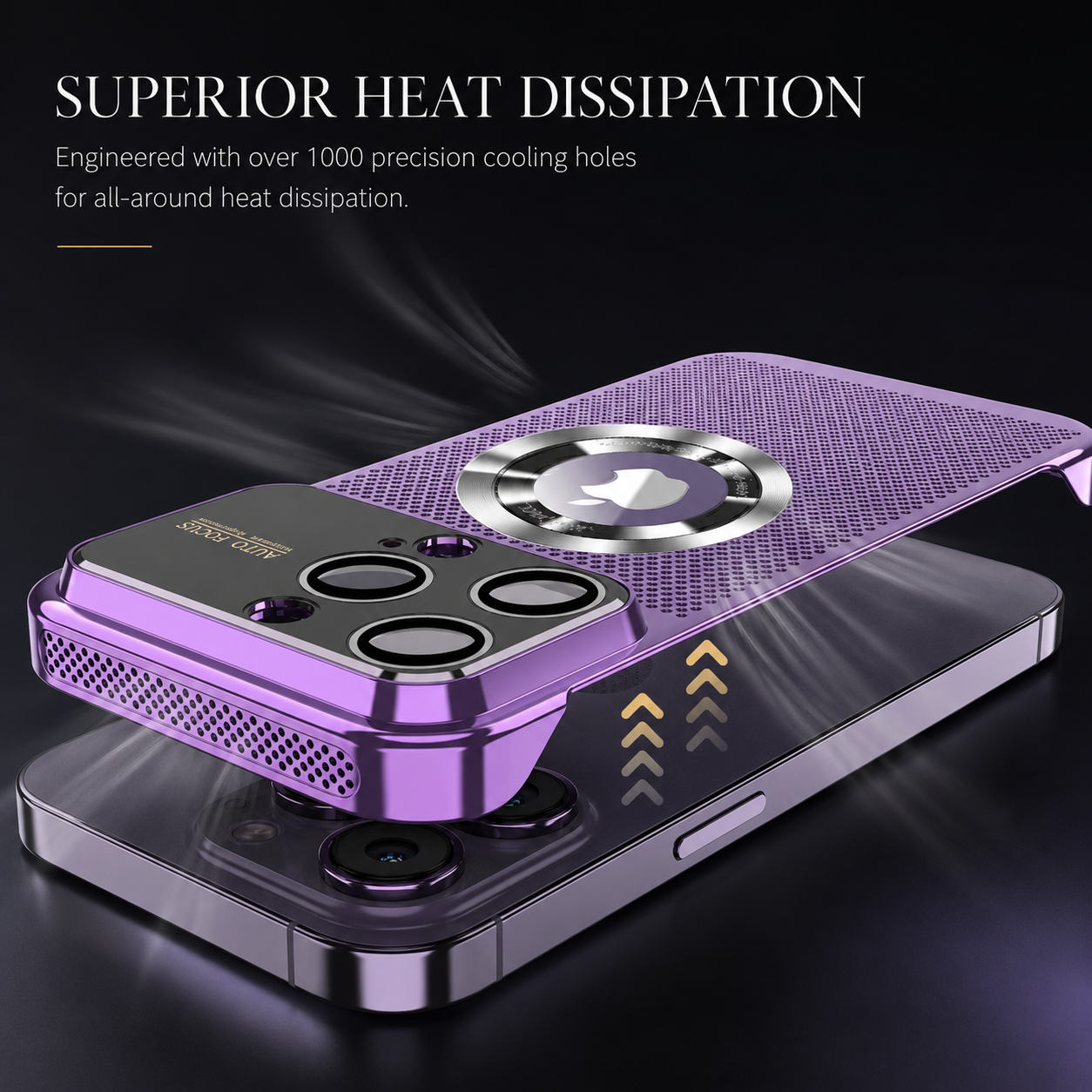 Luxury iPhone Case MagSafe Compatible Heat Dissipation Metal Frame Protective Cover Camera Lens Protection Shockproof Electroplated Slim Design
