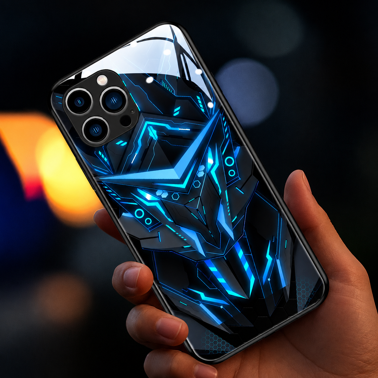 Luxury iPhone Case MagSafe Compatible LED Notification Light Protective Cover Camera Lens Protection Shockproof Mecha Design Ultra Thin