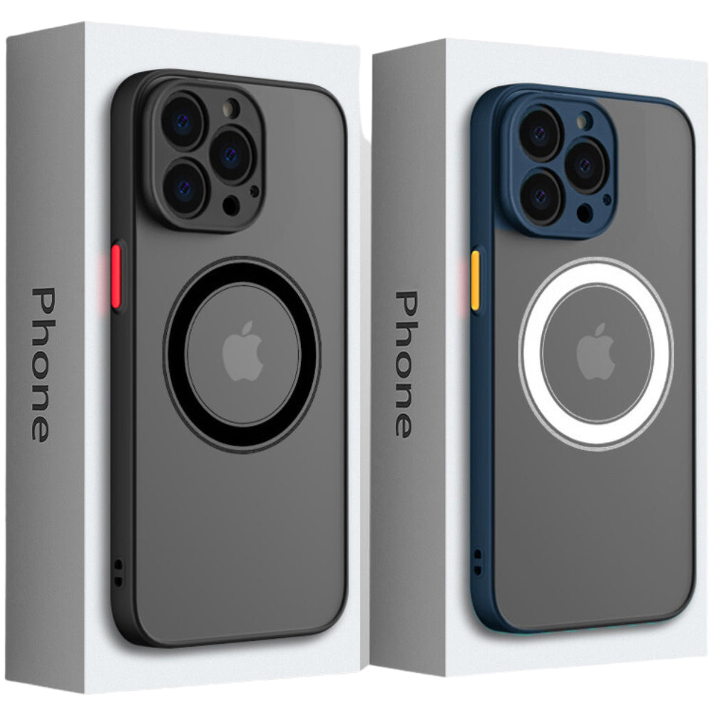 Luxury iPhone Case MagSafe Compatible Matte Protective Cover Camera Lens Protection Shockproof Magnetic Design Slim Lightweight Anti Fingerprint