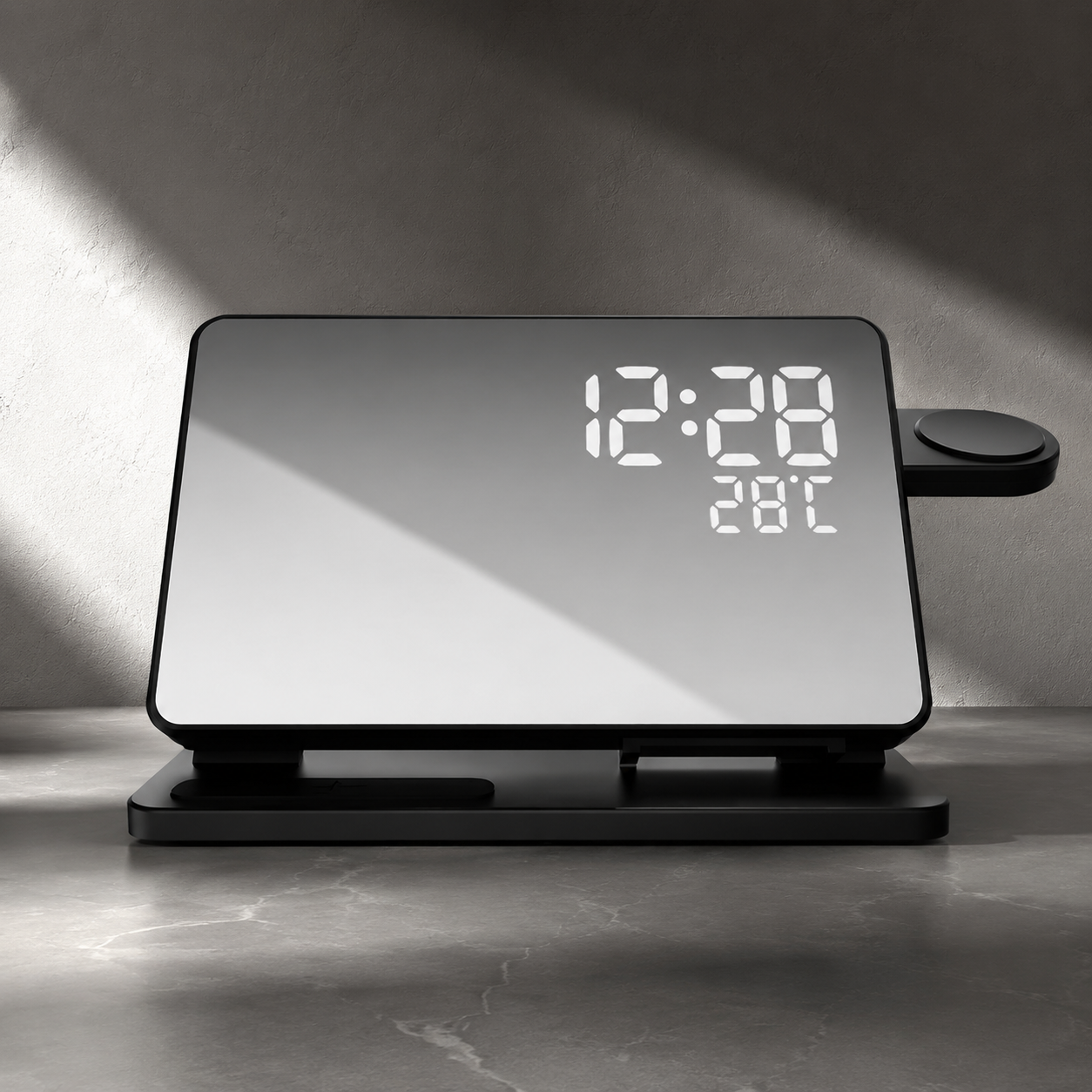 Premium 3 in 1 Wireless Charger Fast Charging Dock Station with Clock Multi Device Charging Stand Phone Watch Earbuds Desk Organizer Charging Hub