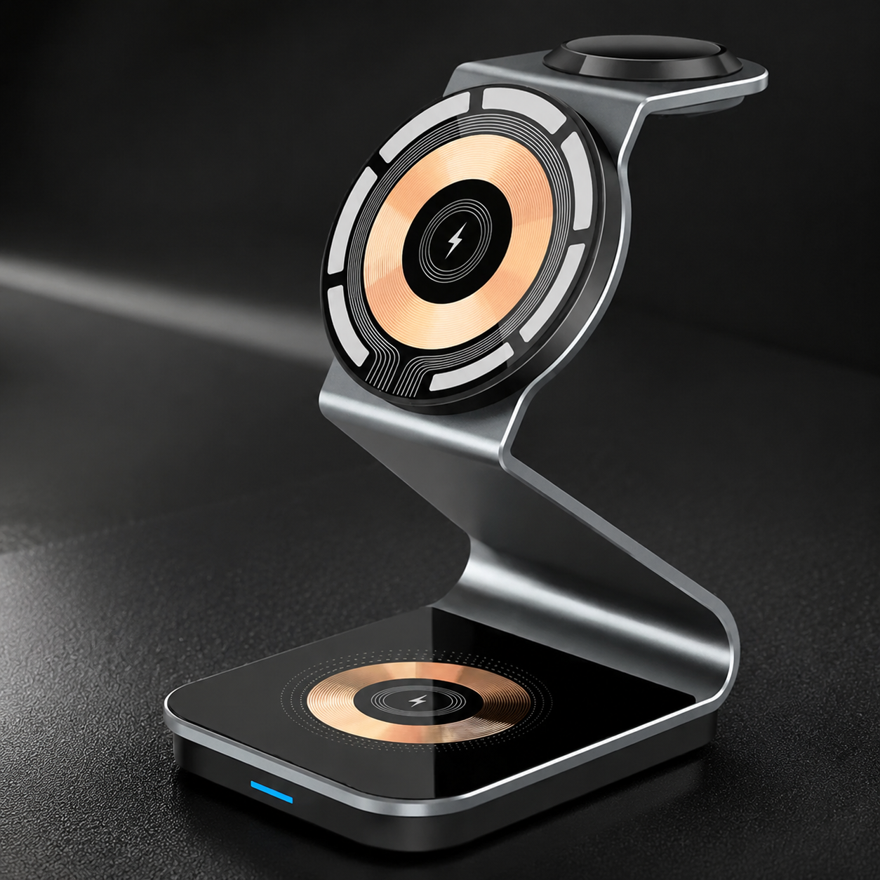 Premium 3 in 1 Wireless Charger Foldable MagSafe Compatible 15W Fast Charging Station Magnetic Portable Charging Dock Stand Phone Watch Earbuds