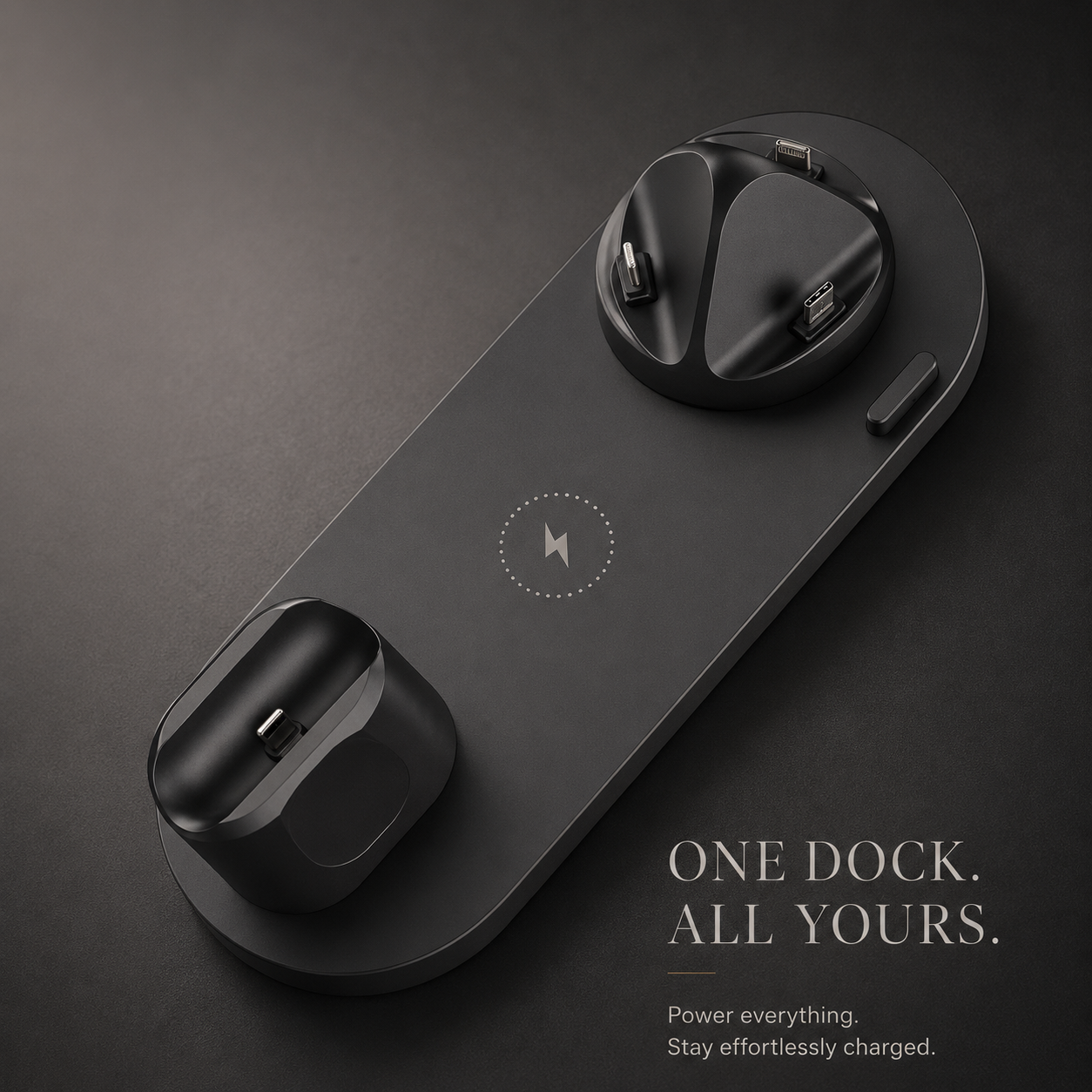 Premium 7 in 1 Wireless Charger Fast Charging Station Foldable Multi Device Charging Dock Smartphone Earbuds Watch MagSafe Compatible Stand Design
