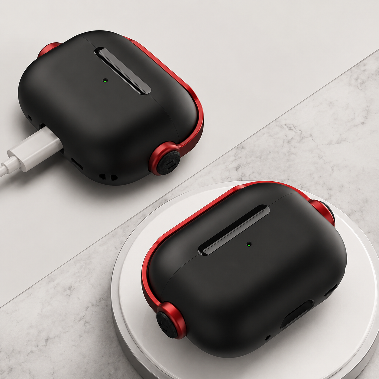Premium AirPods Case Protective Cover Wireless Charging Compatible Lanyard Strap Shockproof Lightweight Secure Fit Portable Travel Storage Organizer