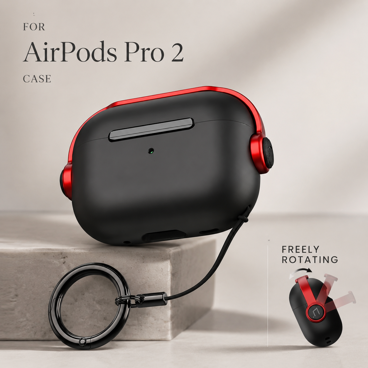 Premium AirPods Case Protective Cover Wireless Charging Compatible Lanyard Strap Shockproof Lightweight Secure Fit Portable Travel Storage Organizer