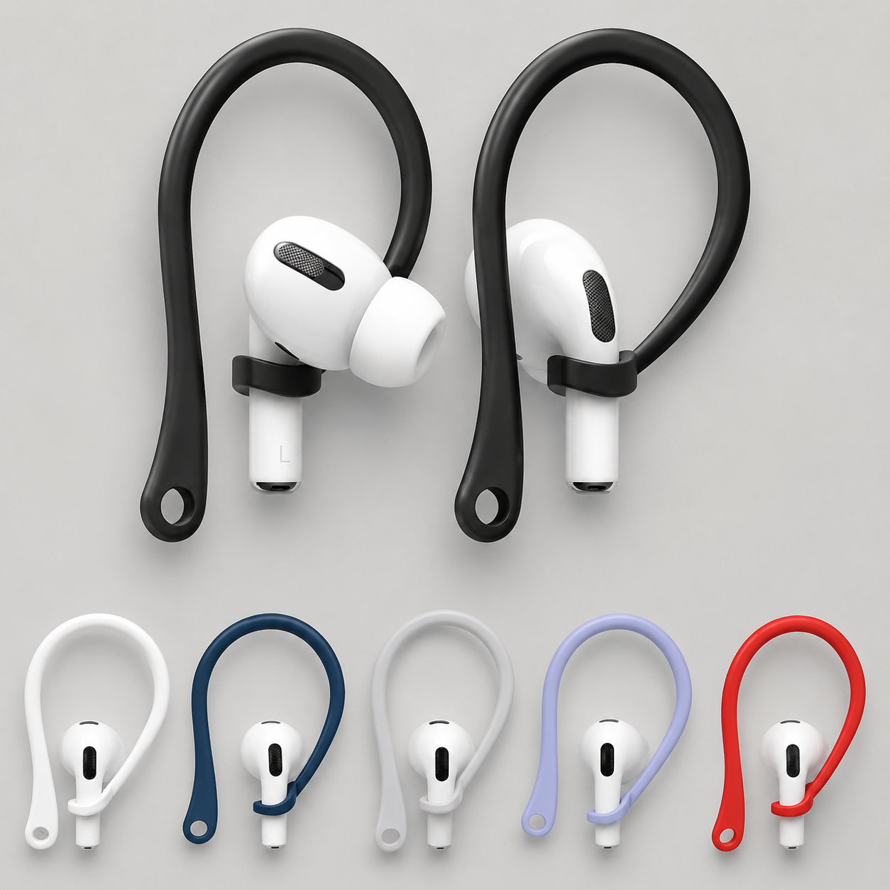 Premium AirPods Ear Hooks Silicone Anti Slip Secure Fit Sports Ear Support Comfortable Wireless Earbud Accessories Workout Stable Lightweight Design