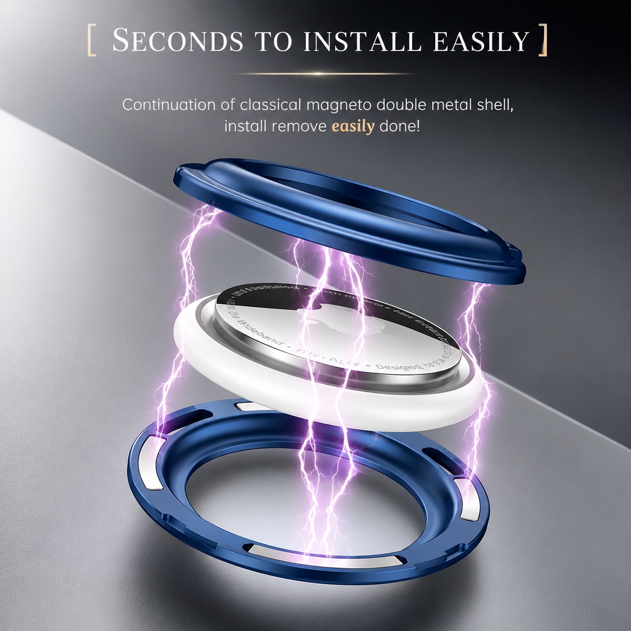 Premium AirTag Case Metal Protective Cover Keychain Clip Shockproof Scratch Resistant Secure Holder Travel Accessory Portable Design Everyday Carry
