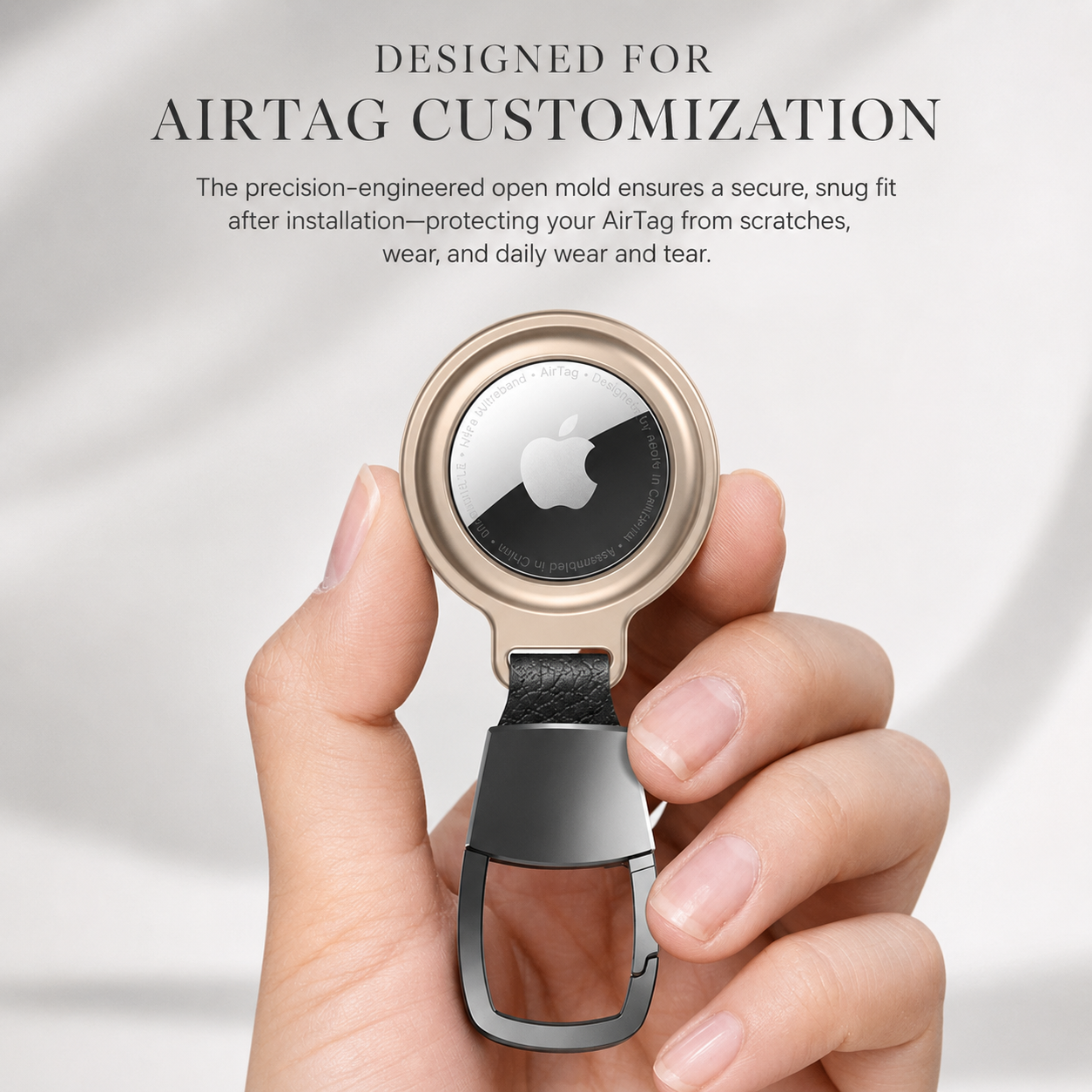 Premium AirTag Case Metal Protective Cover Keychain Clip Shockproof Scratch Resistant Secure Holder Travel Accessory Portable Design Everyday Carry