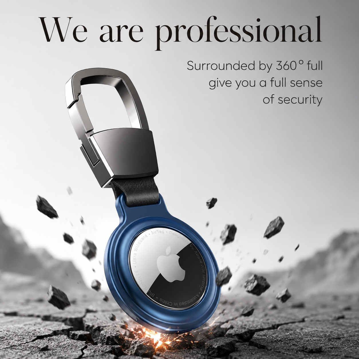 Premium AirTag Case Metal Protective Cover Keychain Clip Shockproof Scratch Resistant Secure Holder Travel Accessory Portable Design Everyday Carry