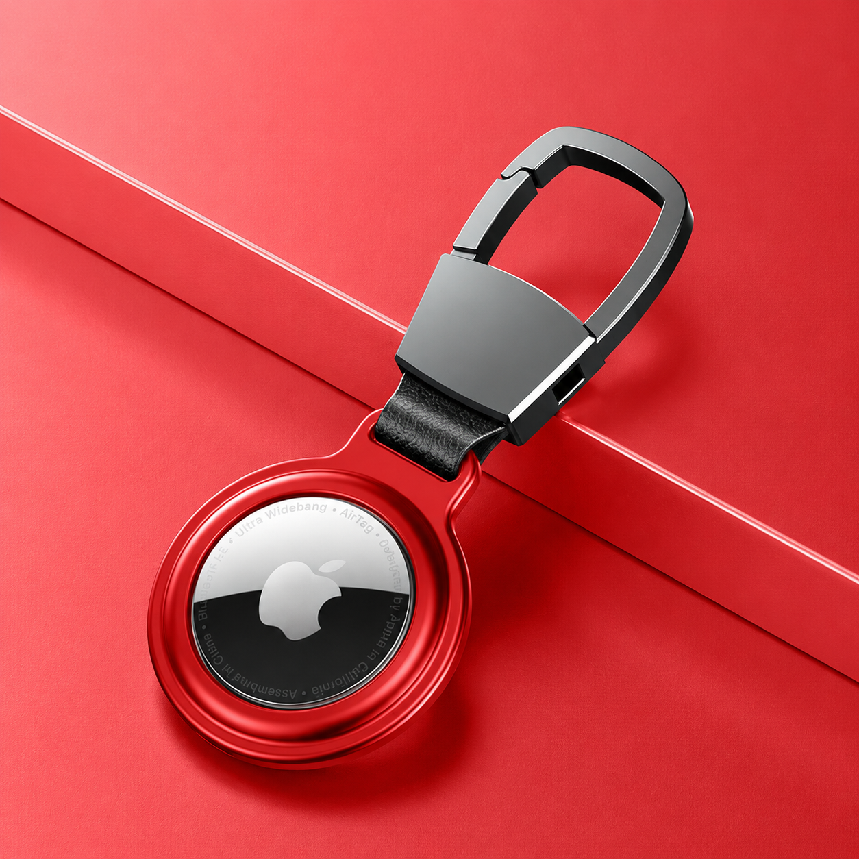 Premium AirTag Case Metal Protective Cover Keychain Clip Shockproof Scratch Resistant Secure Holder Travel Accessory Portable Design Everyday Carry