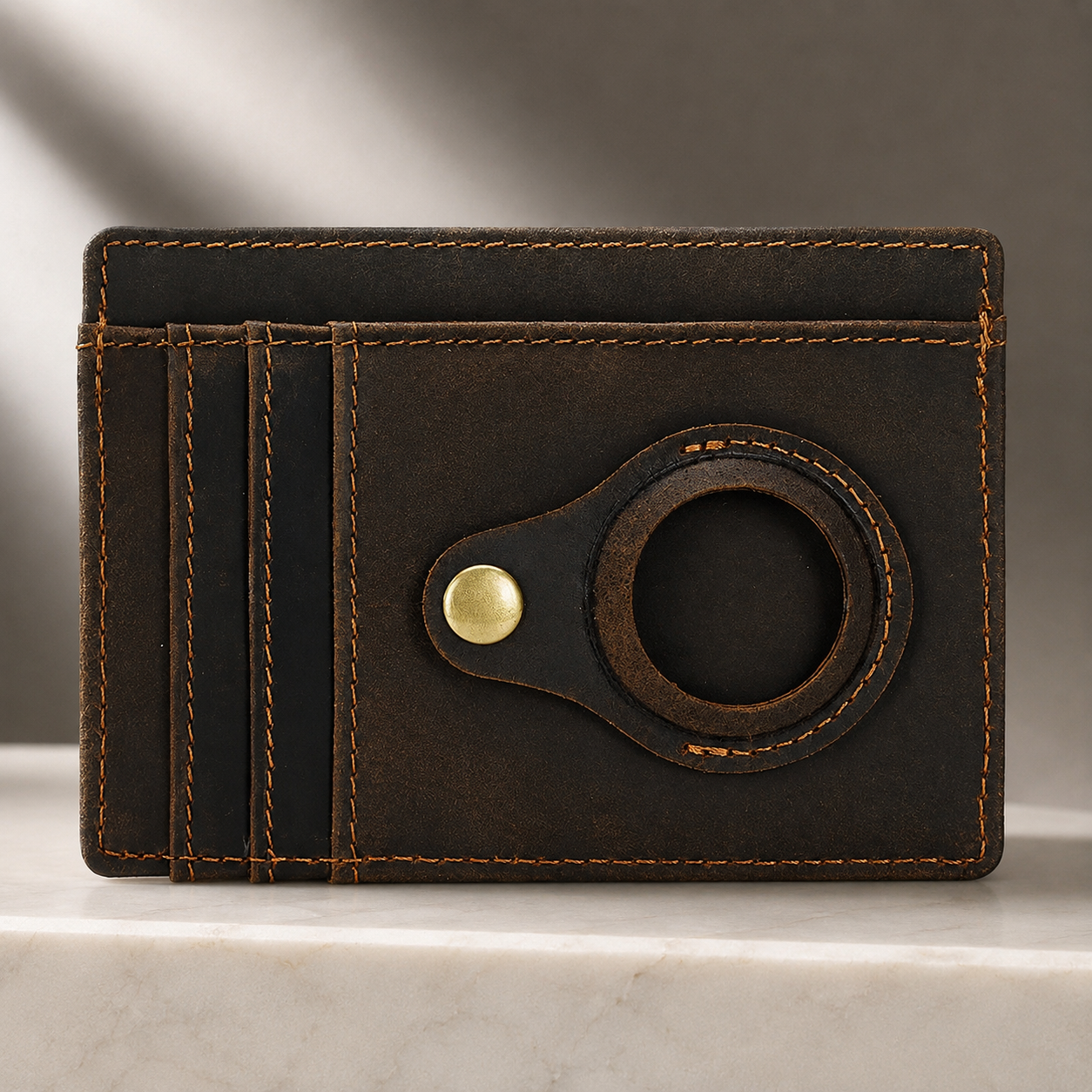 Premium AirTag Wallet Case RFID Blocking Leather Card Holder Slim Magnetic Closure Secure Card Storage ID Credit Travel Slim Protective Design