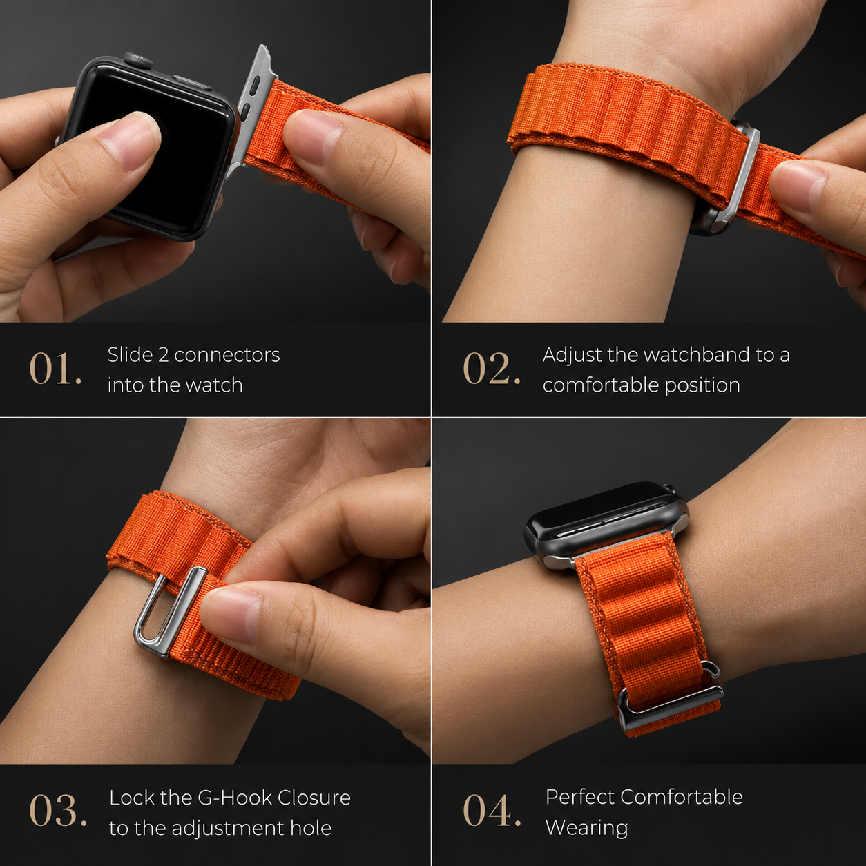 Premium Apple Watch Band Alpine Loop Nylon Strap Adjustable Secure Fit Durable Outdoor Sport Wristband Lightweight Breathable Series Compatible