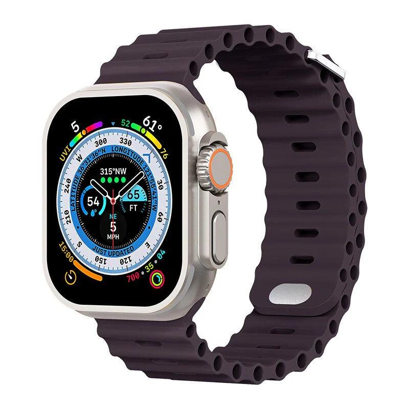 Premium Apple Watch Band Ocean Silicone Sport Strap Adjustable Secure Fit Soft Durable Wristband Comfortable Sweat Resistant Everyday Wear Design
