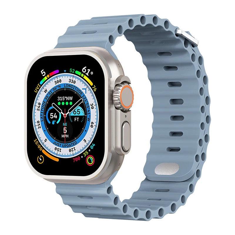Premium Apple Watch Band Ocean Silicone Sport Strap Adjustable Secure Fit Soft Durable Wristband Comfortable Sweat Resistant Everyday Wear Design