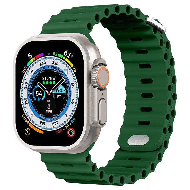 Premium Apple Watch Band Ocean Silicone Sport Strap Adjustable Secure Fit Soft Durable Wristband Comfortable Sweat Resistant Everyday Wear Design