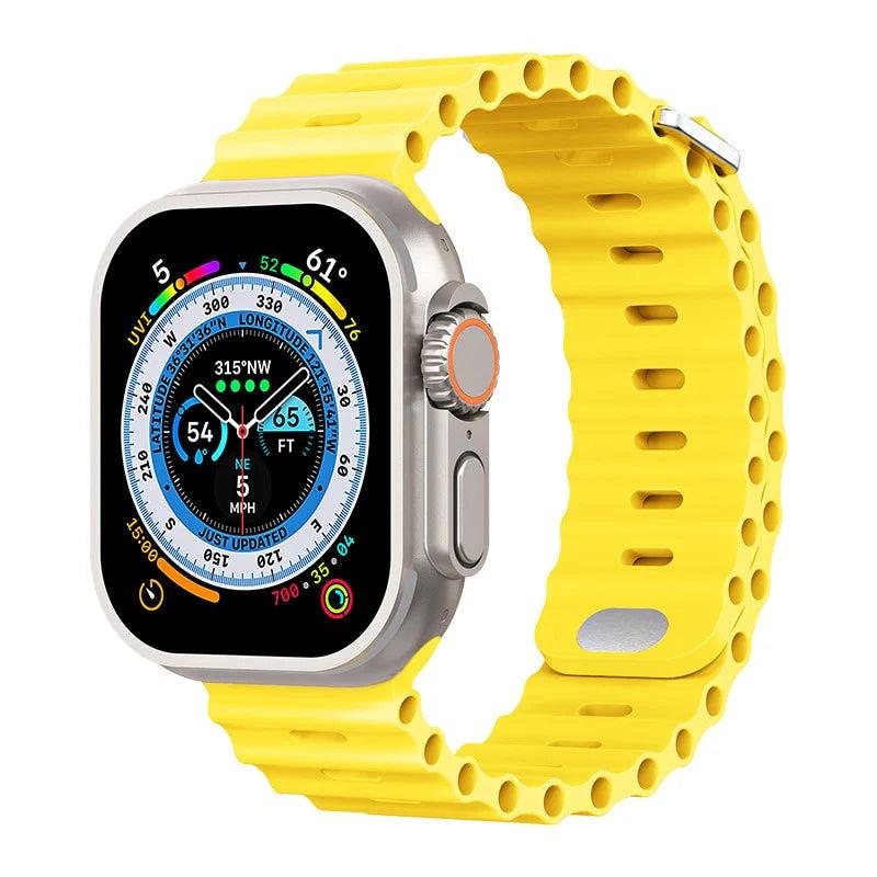 Premium Apple Watch Band Ocean Silicone Sport Strap Adjustable Secure Fit Soft Durable Wristband Comfortable Sweat Resistant Everyday Wear Design