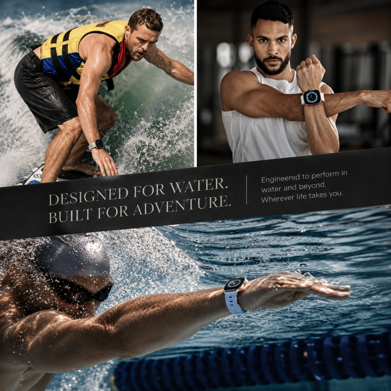 Premium Apple Watch Band Ocean Silicone Sport Strap Adjustable Secure Fit Soft Durable Wristband Comfortable Sweat Resistant Everyday Wear Design