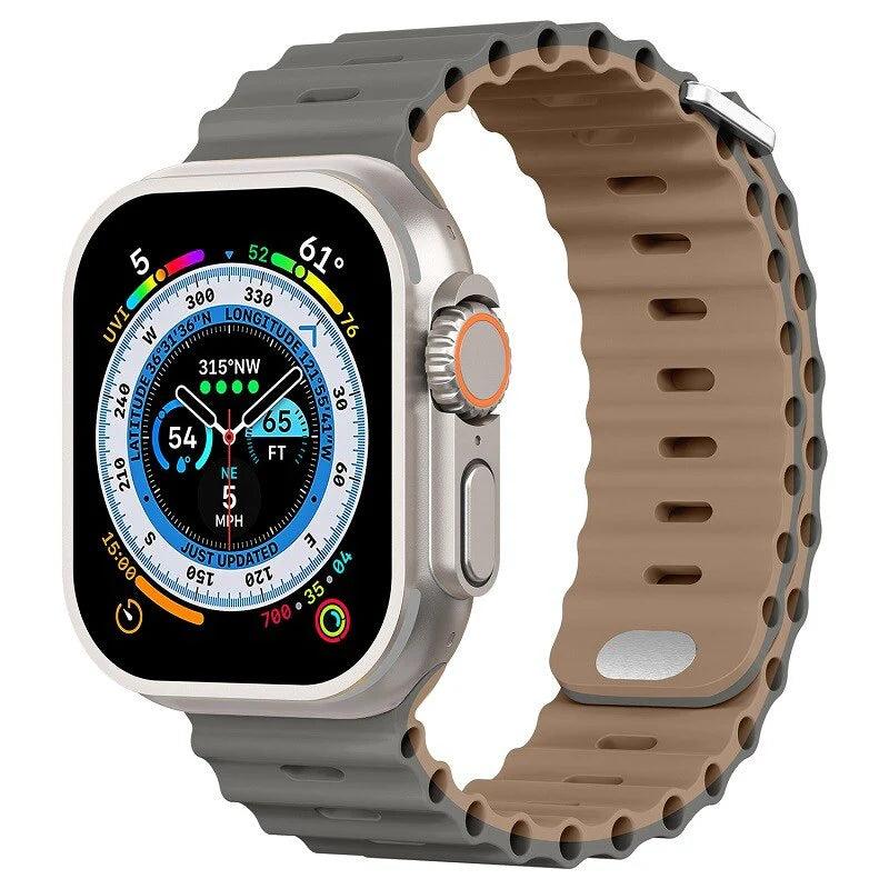 Premium Apple Watch Band Ocean Silicone Sport Strap Adjustable Secure Fit Soft Durable Wristband Comfortable Sweat Resistant Everyday Wear Design