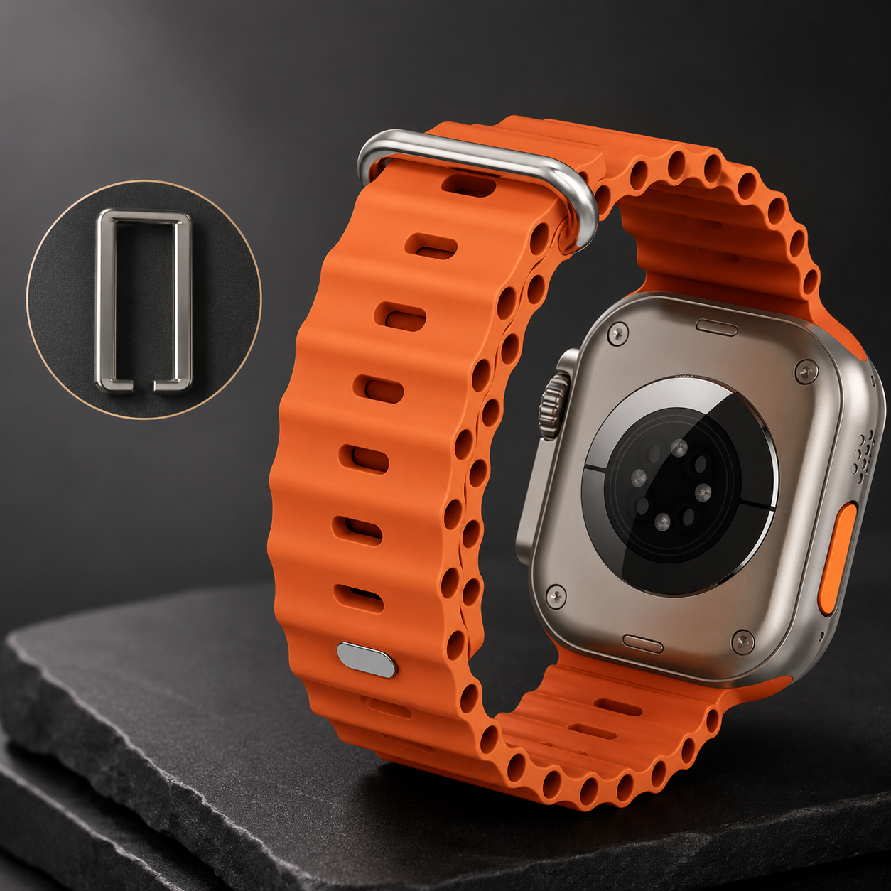 Premium Apple Watch Band Ocean Silicone Sport Strap Adjustable Secure Fit Soft Durable Wristband Comfortable Sweat Resistant Everyday Wear Design