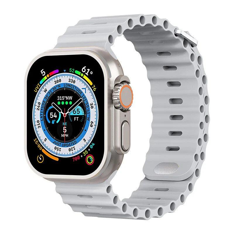 Premium Apple Watch Band Ocean Silicone Sport Strap Adjustable Secure Fit Soft Durable Wristband Comfortable Sweat Resistant Everyday Wear Design